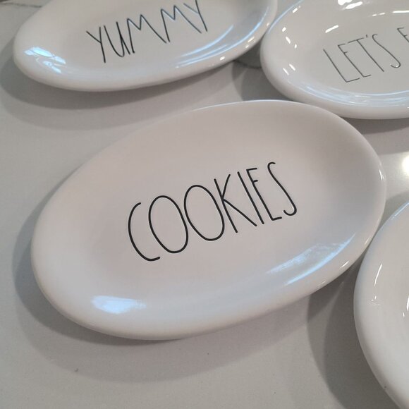 Rae Dunn Holiday plates Christmas Thanksgiving cookie nibble yummy let's eat - Picture 8 of 12